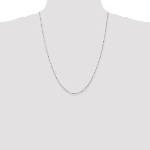 2.5mm 10k White Gold Solid Diamond Cut Rope Chain Necklace, 24 Inch - Picture 2 of 8